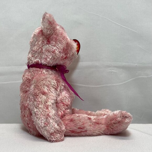 Ty Beanie Babies 10 yrs Smitten Bear 2002 Retired Valentines Plush Black Nose - Picture 4 of 10
